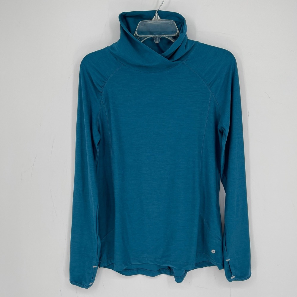 Layer 8 Women's Teal Qwick-Dry Mock Neck Long Sleeve Athletic Sweatshirt Size M
